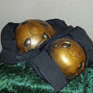 Gold and Black Protective Knee And Elbow Pads
